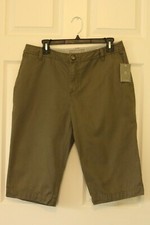 NWOT VTG Liz Claiborne Audra Petite 12 Khaki Cropped Pants Capri Shorts 