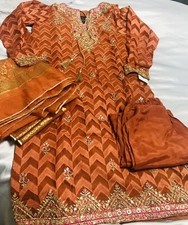 BNWT Agha Noor Bridal formal 3 piece Copper small medium mehndi wedding party