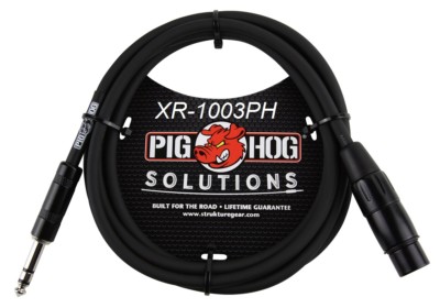 3ft 1/4'' TRS Male to XLR 3-Pin Female Shielded Balanced PigHog Audio Cable