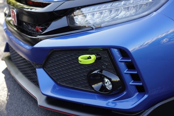 Perrin Neon Yellow Front Tow Hooks Kit for 2017-2019 Honda Civic Si & Type R