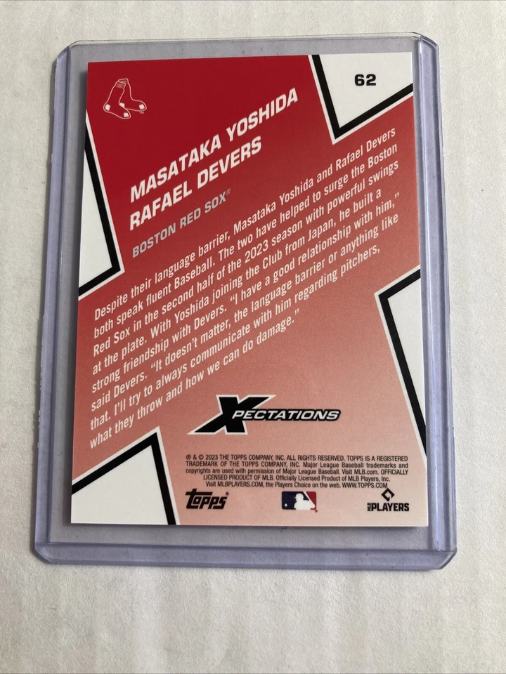 2023 Topps Xpectations #62- MASATAKA YOSHIDA/RAFAEL DEVERS RC SP #"d 02/49 - Image 2 of 2