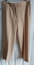 Oscar De La Renta Company Cream Beige High Waist Wide Leg Trouser Pant Size 6