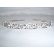 Rhinestone headband tiara, tiara flower girl headband first communion tiara