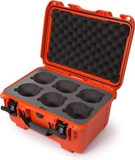 Nanuk 918 Waterproof Hard Case with Custom Foam Insert for 6 Lenses - Orange