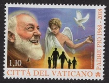 VATICAN CITY 2018 SCOTT NH 1687 St Pio Pietrelcina Dove - Free Ship USA
