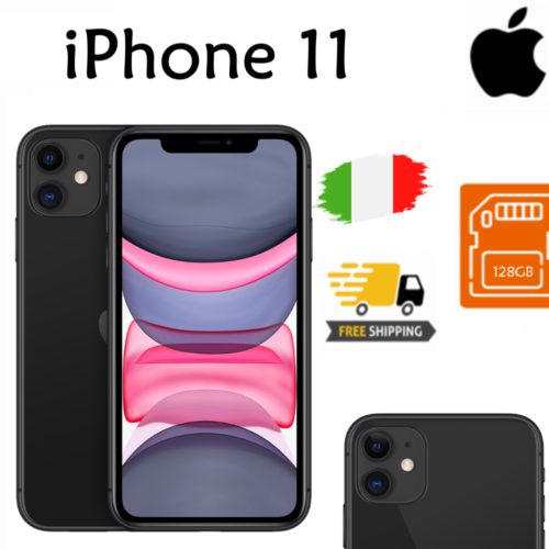 Nuovo Apple iPhone 11 - 128GB Nero Cellulari (Sbloccare) Smartphone ❤️ IT ❤️  - Afbeelding 1 van 4