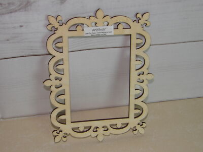 Art Minds Crafts Unfinished Rectangular Laser-Cut Scroll Picture Photo Frame