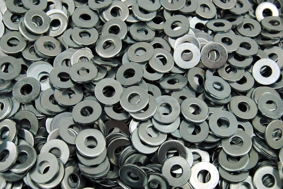 LEXAR INDUSTRIAL (1200) 1/4" USS Flat Washers - Zinc Plated