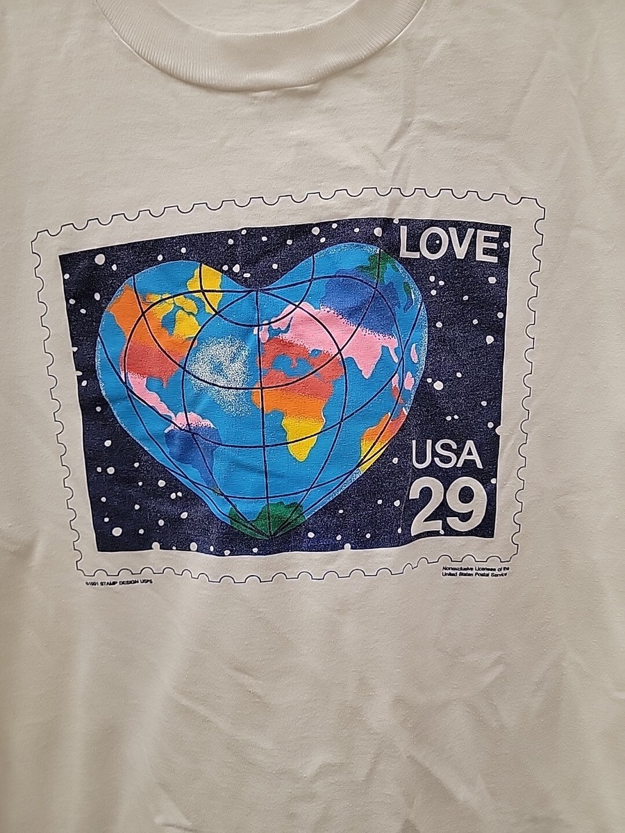 Vintage 1991 College Lane USPS Postage World Stamp Shirt Mens