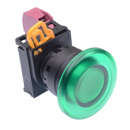 22mm Contrôle Réinitialiser Bouton Poussoir Interrupteur Rouge Vert Deux Positions Démarrage Arrêt Alimentation Tête Carrée 1 Pièces (Color : 1NO 1NC