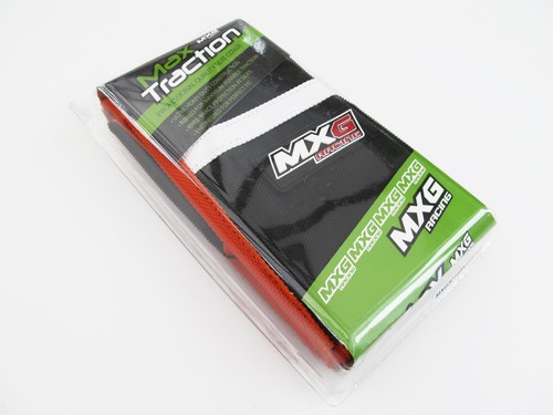 KTM EXC EXCF EXC/F 2017-2019 RIBBED SEAT COVER ORANGE BLACK + WHITE STRIPES RIBS - Picture 2 of 2