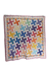 Handcrafted Rainbow-Colored Paw Print Patchwork Pet Quilt Lap Blanket Multicolor