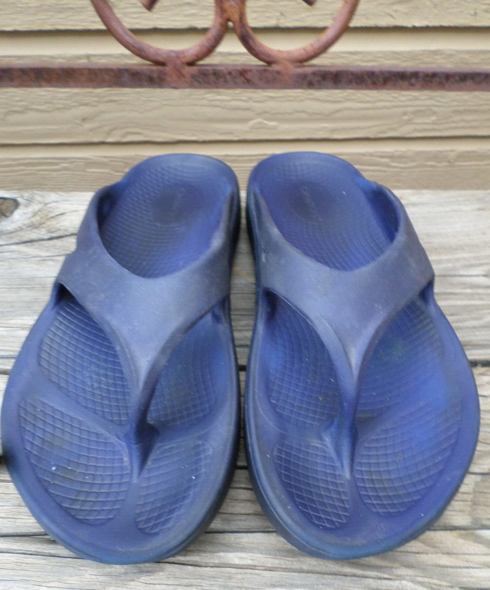 OOFOS OOlala Original Recovery Sport Shoes Blue Flip Flop Thong Sandals Size 13 OOFOS OOlala Original Recovery Sport Shoes Blue Flip Flop  main image 4
