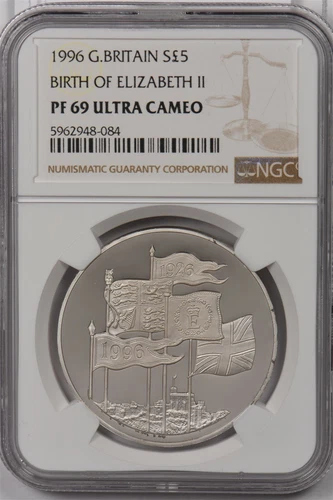 Great Britain 1996 5 Pound NGC Proof 69UC Silver Birth of Elizabeth II NG1472 co