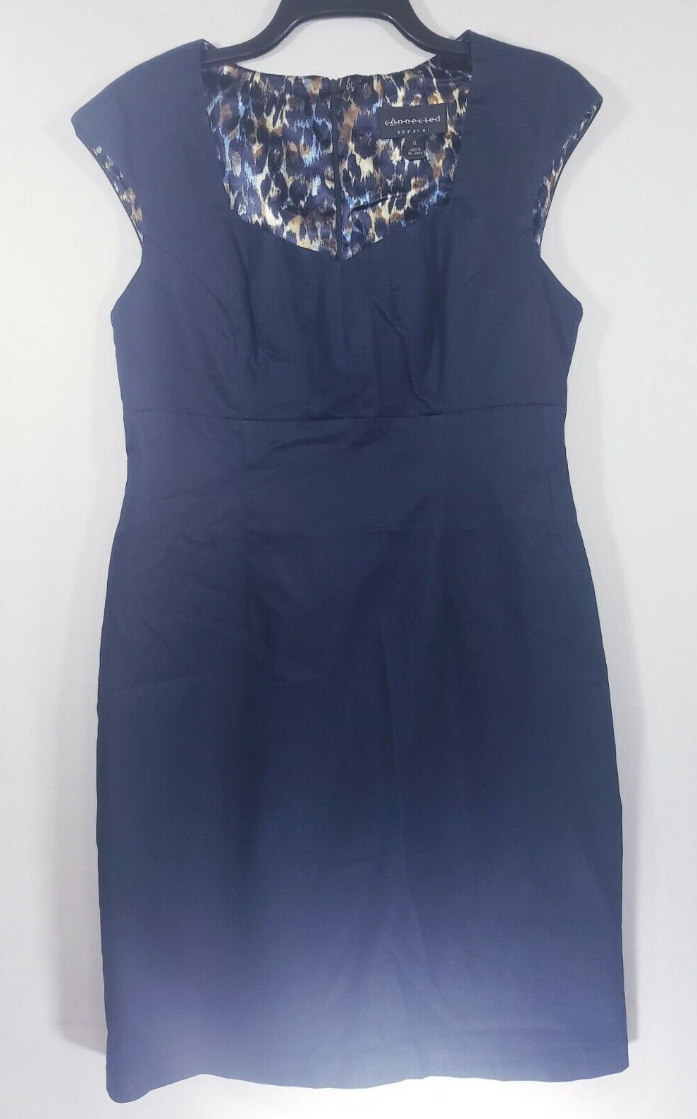 Connected Apparel Women's Dress Size 12 Navy Blue Sleeveless