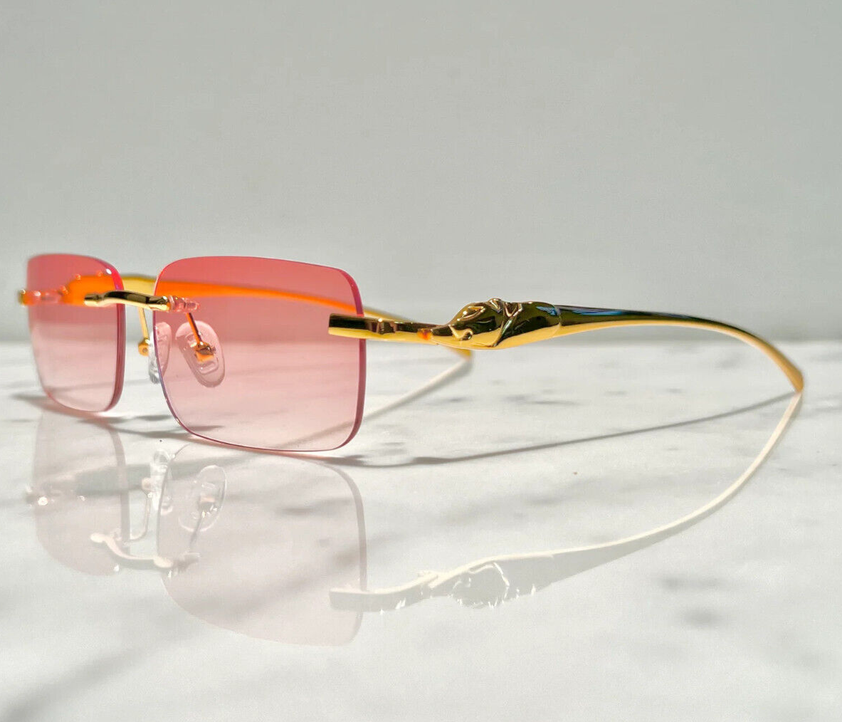 Bonano Calabria Rimless Gold Eyeglasses Sunglasses Frame Vintage Designer