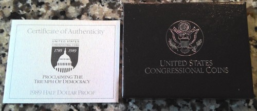 1989 S Congressional Bicentennial Proof Half Dollar with Box & COA - Picture 3 of 3