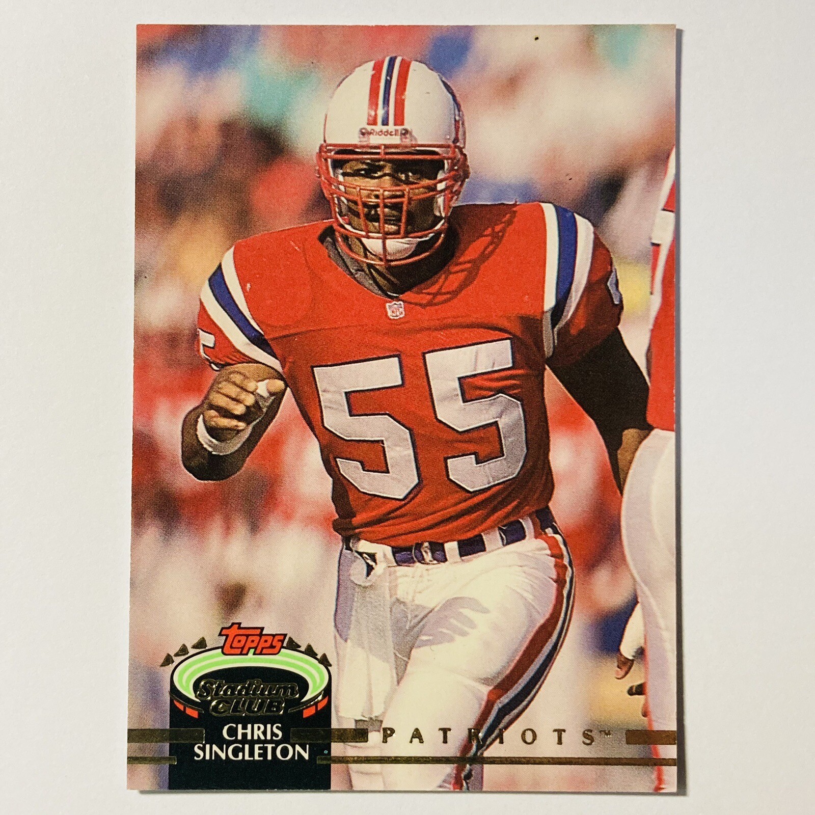1992 Stadium Club Football Card #156 Chris Singleton New England Patriots Tc4