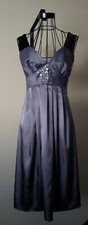 Simply Vera Wang Women's Satin Cocktail Gray/Black Fit & Flare Dress Size 2