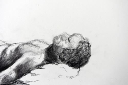 17" Vintage Pencil Drawing Young Man Nude Body Original Candace McCall IV - Picture 3 of 4