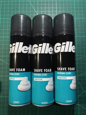 3x Gillete Rasierschaum Sensitive 200ml Gillette