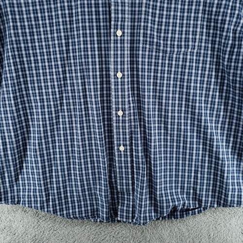 IZOD Mens Check Dress Shirt XXL Long Sleeve Button Down Easy Care Blue Plaid - Picture 3 of 20