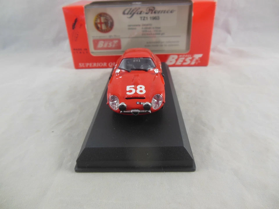 Best Model 9067 1964 Alfa Romeo TZ 1 Targa Florio in Red RN 58 1:43 Scale  - Image 4 of 4