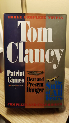 Tom Clancy 3 Bk Combo - Sum All Fears, Patriot Games & More 1st & 1st HB DJ VGC!