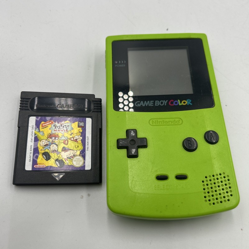 Nintendo Game Boy Color Lime Green - Tested & Working With Game
