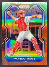2021 Panini Baseball Prizm Ivan Rodriguez Cosmic Haze #2 Texas Rangers