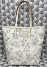 THE BRIDGE Shopper Tote Borsa a mano in pelle bianca con logo firmato Made in Italy