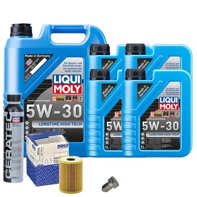 Motoröl 5W30 LIQUI MOLY 9L+MAHLE Ölfilter+Cera Tec+Ölablassschraube