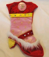 Pink Plush High Heel Princess Shoe Christmas Stocking Add Your Own Photo