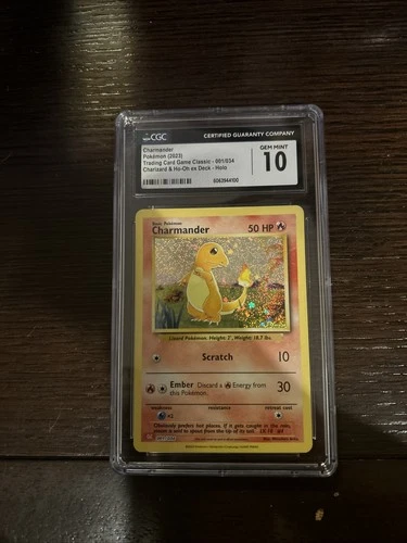 Charmander 001/034 Classic Collection CGC 10 Gem Mint Charizard and Ho-Oh Deck