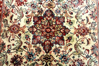 9X6 1940's MUSEUM MASTERPIECE MINT ANTIQUE HAND KNOTTED HUNTING QUOMM WOOL RUG