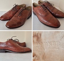 Barker Imperfect Mens UK Size 8G Part Distressed Tan Brown Leather Semi Brogues