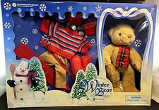 Uneeda 10" Winter Bear Collection Skiing Stuffed Bear With Accessories NIB