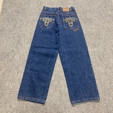 Vintage FUBU Carpenter Baggy Jeans Youth 14 Loose Denim Y2K Grunge Hip Hop