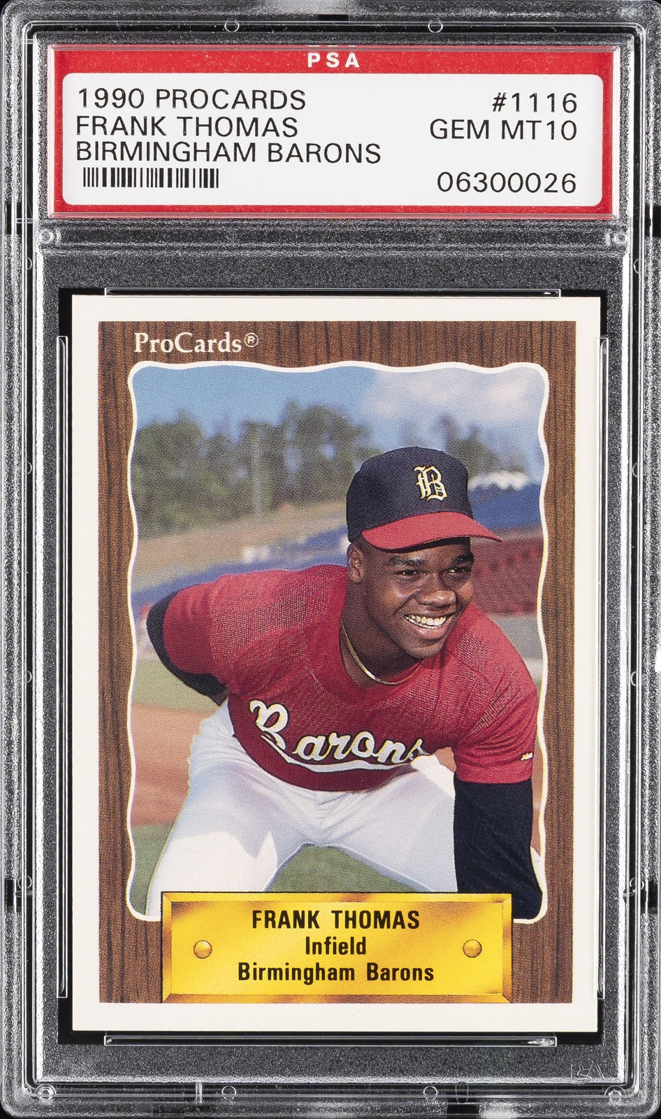 1990 PROCARDS BIRMINGHAM BARONS #1116 FRANK THOMAS PSA 10