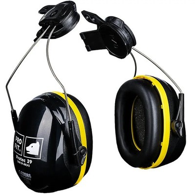 Protec 29 Gehörschutzkapsel Ohrenschützer Helm schwarz gelb EN 3523 SNR 29 dB