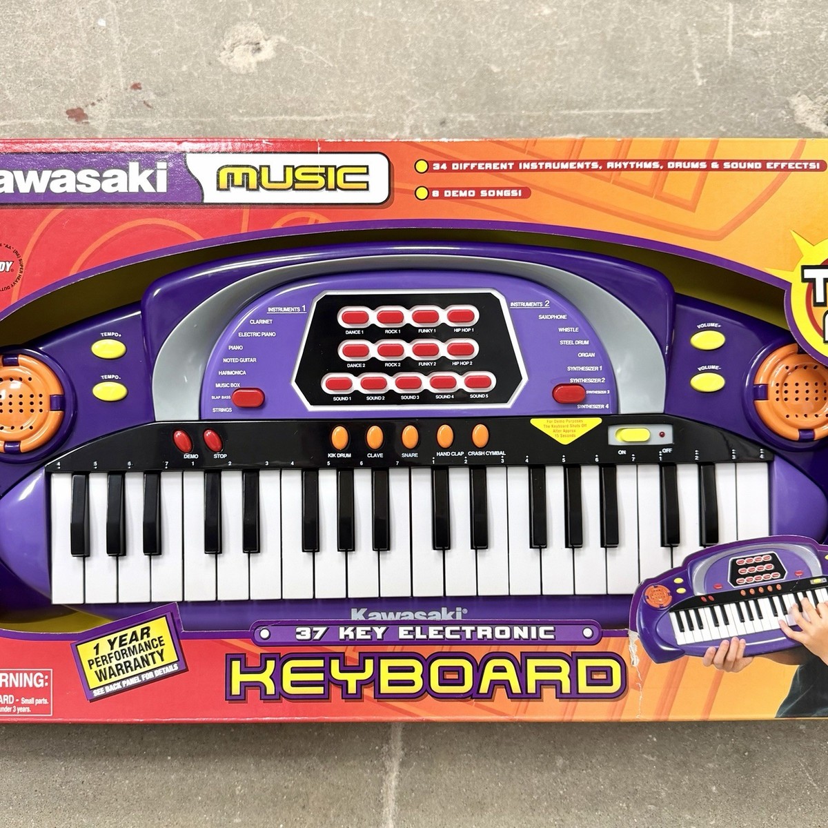 NEW VTG Kawasaki Music Purple Keyboard DSI Toys 2002 Piano Tested