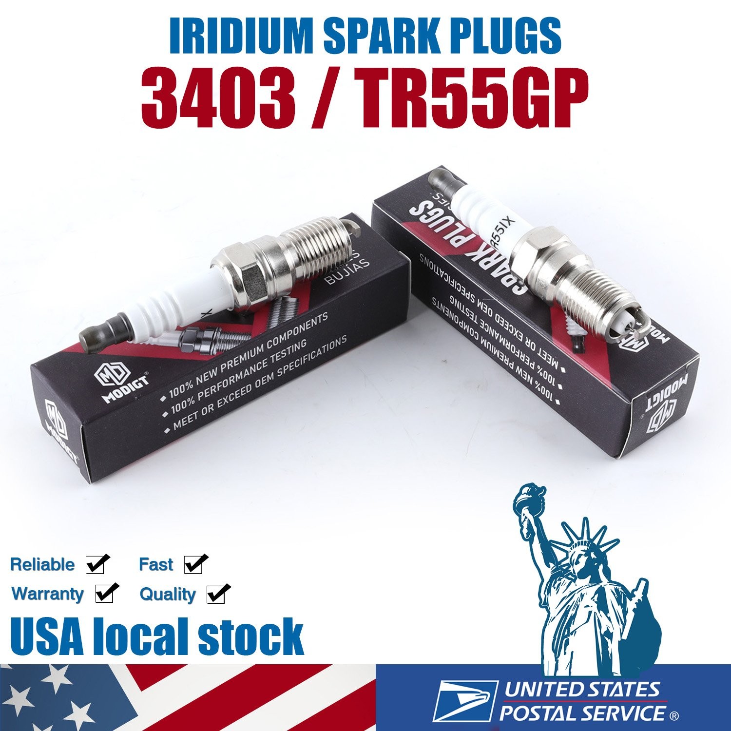 Set of 8 OEM Quality For NGK 3403 TR55GP Spark Plug Iridium For Chevrolet Ford