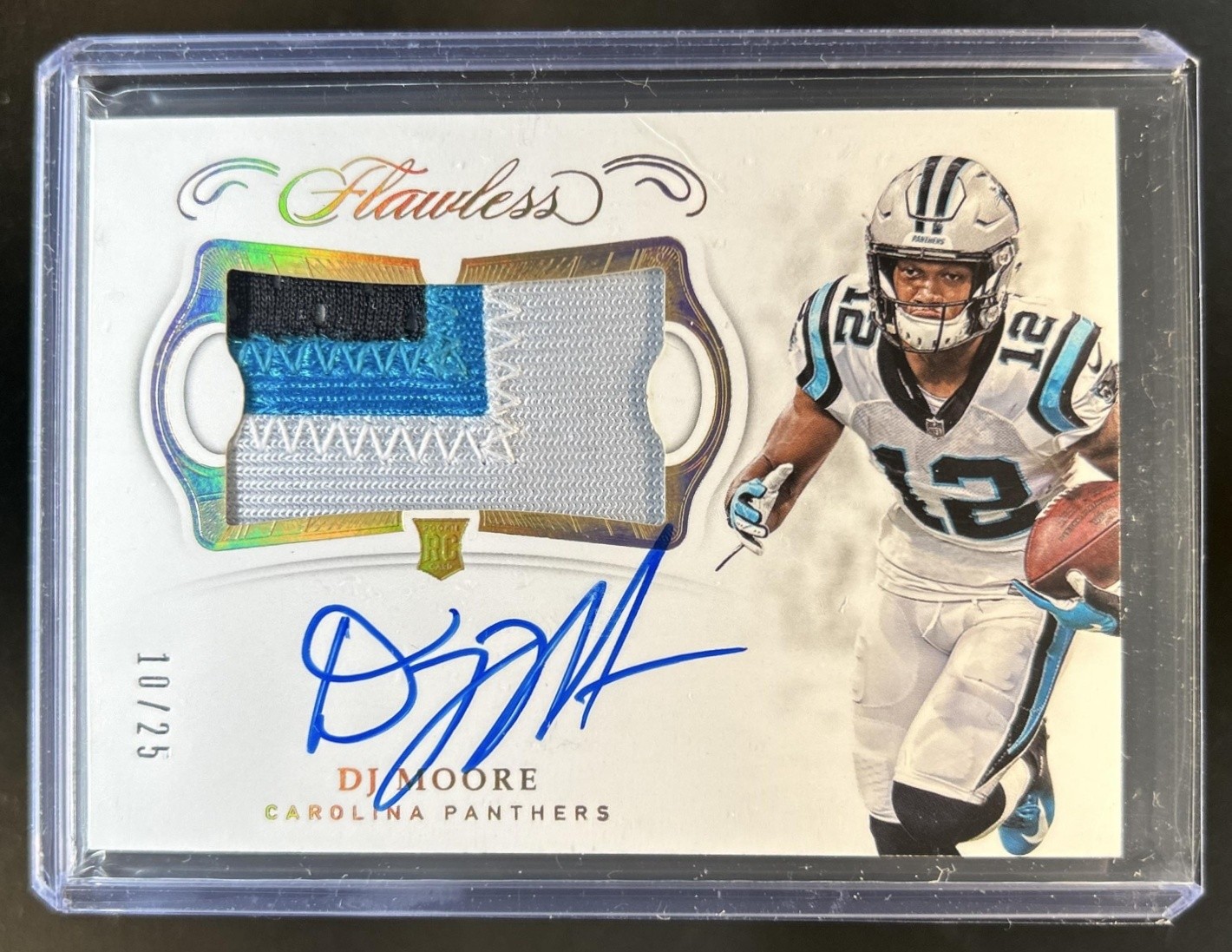 2018 Panini Flawless DJ Moore Patch Auto Autograph RC #/25 Panthers Rookie