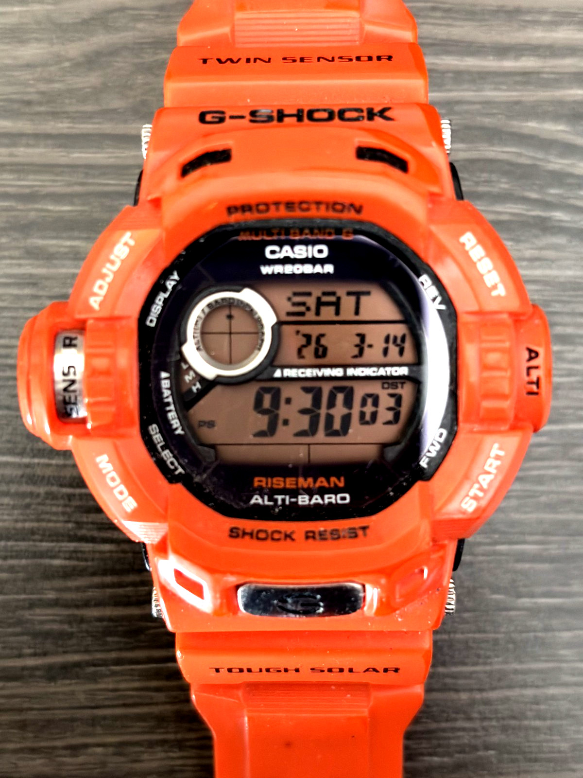 CASIO G-SHOCK GW-9200RJ-4JF RISEMAN RESCUE ORANGE SOLAR RADIO WATCH