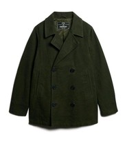 Superdry Men's Green The Merchant Store Moleskin Pea Coat Size XLarge RRP £175