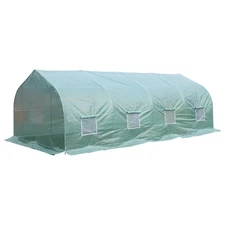 10 ft. x 20 ft. x 7 ft. High Tunnel Walk-In Garden Greenhouse Kit with Plastic C