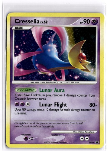 Pokemon TCG Cresselia DP51 Diamond and Pearl Black Star Promo Cosmos Holo LP