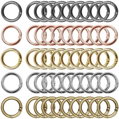 YOUNTHYE 50PCS Round 1inch, Gold + Silver + Gun Black + Bronze + Rose