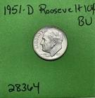 1951-D Roosevelt Dime 10c BU Uncirculated Mint State 90% Silver