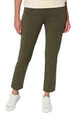 Denim & Co. Women's Active Duo Stretch Slim Straight Ankle Pant Olive